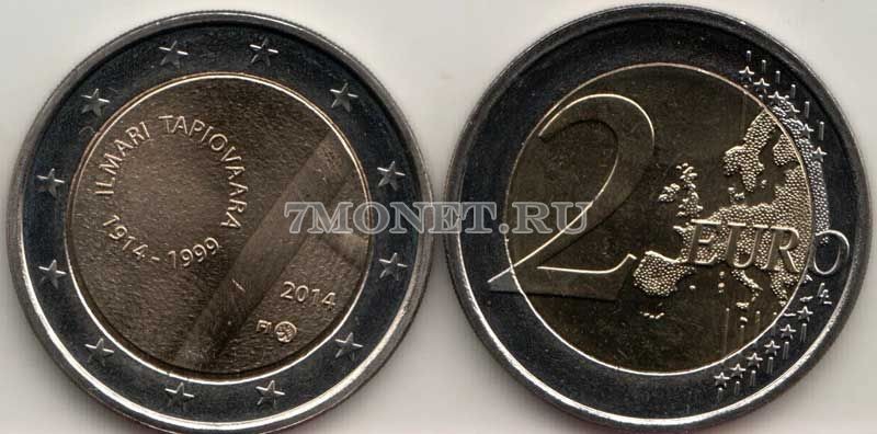 монета Финляндия 2 евро 2014 год Илмари Тапиоваара