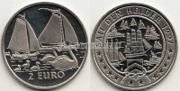 монета Нидерланды 2 евро 1997 год серия "Корабли и лодки" Лебеди и парусники