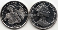 монета Остров Мэн 1 крона 2000 год Франсиско Писарро