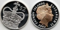 монета Каймановы острова 2 доллара 2002 год золотой юбилей Елизаветы II PROOF