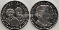 монета Фолклендские острова 1 крона 2017 год Елизавета II и принц Филипп - 2