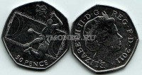 монета Великобритания 50 пенсов 2011 год Летние Олимпийские игры Лондон 2012 - гандбол