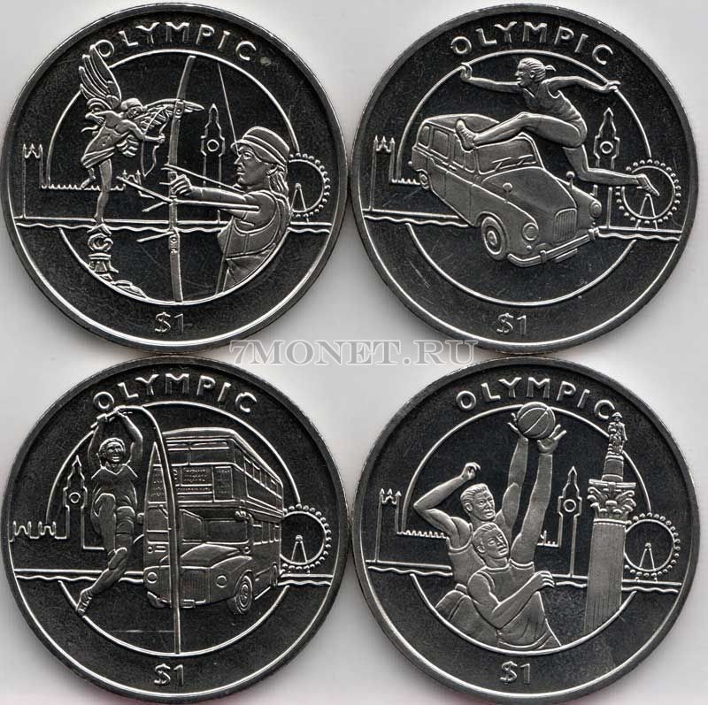 Сьерра-Леоне набор из 4-х монет 1 доллар 2012 год XXX летние Олимпийские Игры в Лондоне