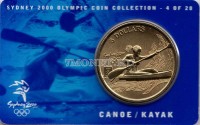 монета Австралия 5 долларов 2000 год Олимпийские игры в Сиднее - Гребля на байдарках и каноэ, в буклете 4 из 28