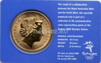 монета Австралия 5 долларов 2000 год Олимпийские игры в Сиднее - Гребля на байдарках и каноэ, в буклете 4 из 28