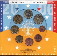 Франция ЕВРО набор из 8-ми монет 2006 год 