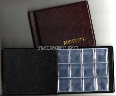 карманный альбом для 96 монет, карман 25х28 мм, ПВХ