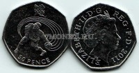 монета Великобритания 50 пенсов 2011 год Летние Олимпийские игры Лондон 2012 - голбол