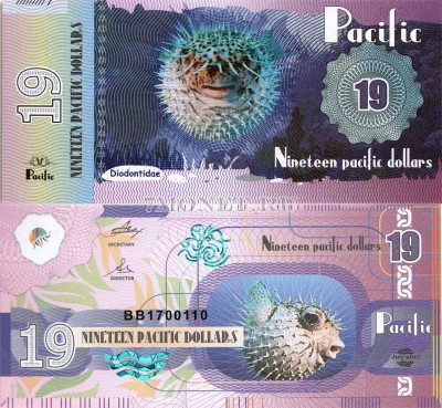 бона Тихий океан 19 долларов 2017 год Рыба-ёж