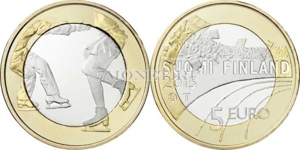 монета Финляндия 5 евро 2015 год Фигурное катание