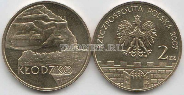 Польша 2 злотых 2007 год Клодзко