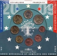 Франция ЕВРО набор из 8-ми монет 2009 год 