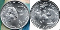 монета Финляндия 10 евро 2004 год 90 лет со дня рождения Туве Янссон - Муми-тролли и Малышка Мю