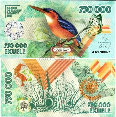 бона Большой Элобей 750 000 экуэле 2017 год Крошечный лесной зимородок
