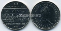 монета Канада 1 доллар 1982 год 115 лет конституции
