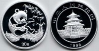 Китай монетовидный жетон 1998 год панда PROOF