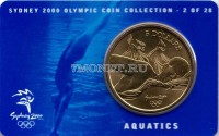 монета Австралия 5 долларов 2000 год Олимпийские игры в Сиднее - Плавание, в буклете 2 из 28