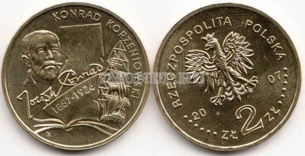 Польша 2 злотых 2007 год Конрад Корженевский