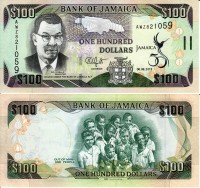 бона Ямайка 100 долларов 2012 год "50 лет независимости"