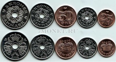 Дания набор из 5-ти монет 2006 год