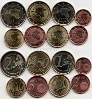 Эстония ЕВРО набор из 8-ми монет 