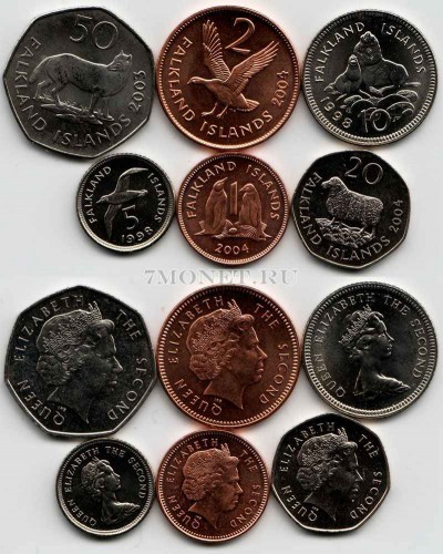 Фолклендские острова набор из 6-ти монет