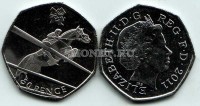 монета Великобритания 50 пенсов 2011 год Летние Олимпийские игры Лондон 2012 - конный спорт