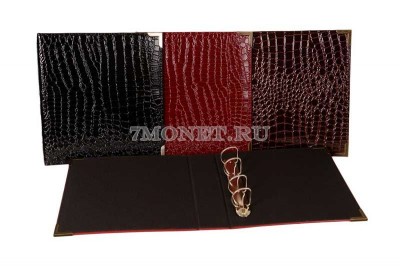 Папка-переплет с уголками, из кожезаменителя под крокодила, формат Оптима