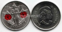 монета Канада 25 центов 2010 год 65-ая годовщина окончания Второй мировой войны