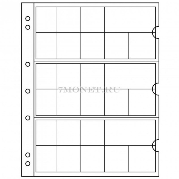 лист для монет Numis NH 24, 5 шт