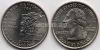 США 25 центов 2000 год Нью-Гэмпшир