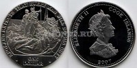 монета Острова Кука 1 доллар 2007 год Англия ждёт, что каждый человек выполнит свой долг. Ранение Нельсона.