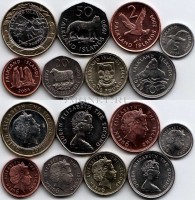 Фолклендские острова набор из 8-ми монет 1998-2004 год