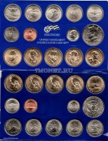 США годовой набор монет 2007 год 14 штук монетный двор Филадельфия