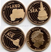Тристан да Кунья набор из 3-х монет 1 крона 2011 год Герои стихий