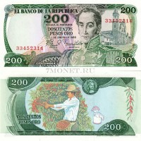 бона Колумбия 200 песо 1978-80 год Симон Боливар