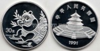 Китай монетовидный жетон 1991 год панда PROOF