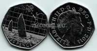 монета Великобритания 50 пенсов 2011 год Летние Олимпийские игры Лондон 2012 - парусный спорт