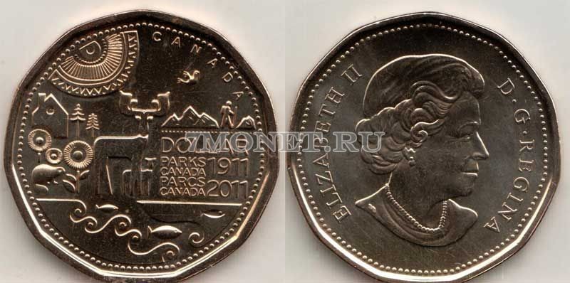 монета Канада 1 доллар 2011 год 100 лет организации 