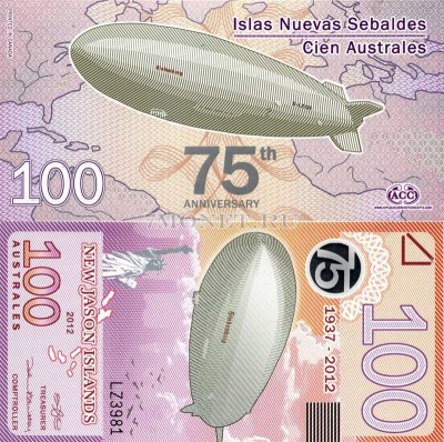 бона Острова Джейсона 100 аустрелей 2012 год Катастрофа дирижабля «Гинденбург»