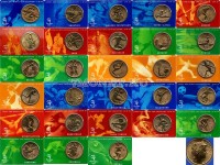 Австралия набор из 28 монет 5 долларов 2000 год Олимпийские игры в Сиднее в буклетах