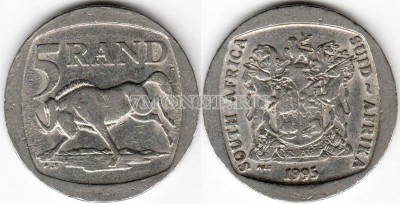 монета Южная Африка 5 рандов 1995 год 