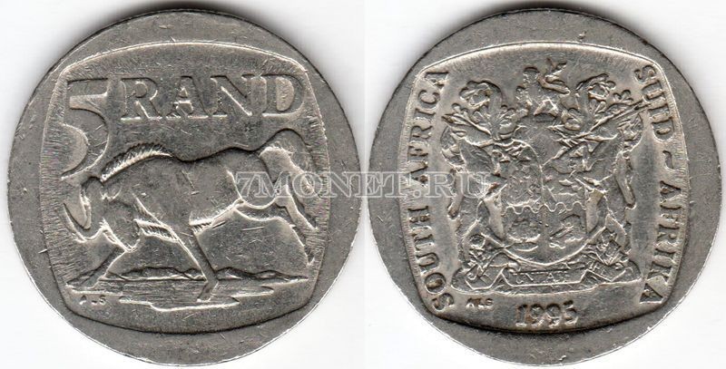 монета Южная Африка 5 рандов 1995 год 