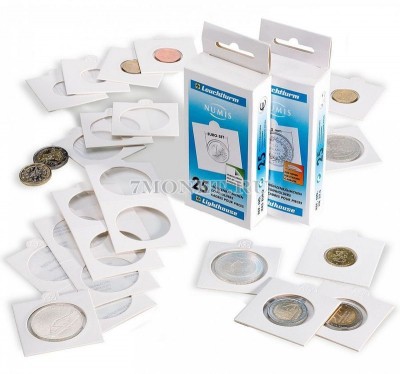 холдеры для монет 22,5 мм, самоклеющиеся 25 шт. Leuchtturm-Германия