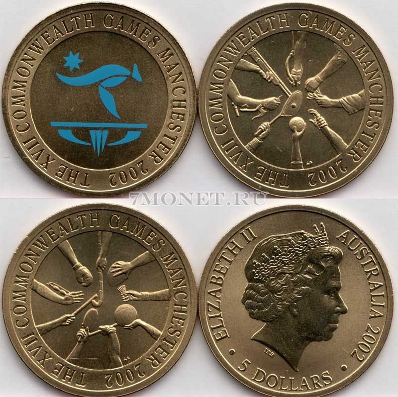 Австралия набор из 3-х монет 5 долларов 2002 год XVII Игры Содружества в Манчестере
