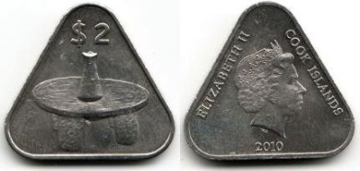 монета Острова Кука 2 доллара 2010 год
