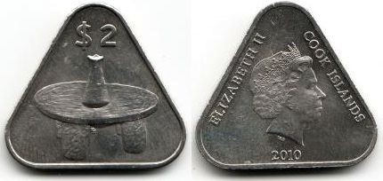 монета Острова Кука 2 доллара 2010 год