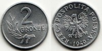 монета Польша 2 гроша 1949 год