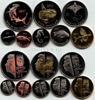 Остров Святого Евстафия набор из 8-ми монет 2011 год рыбы