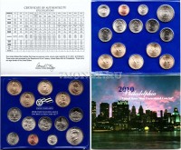 США годовой набор монет 2010 год 14 штук монетный двор Филадельфия